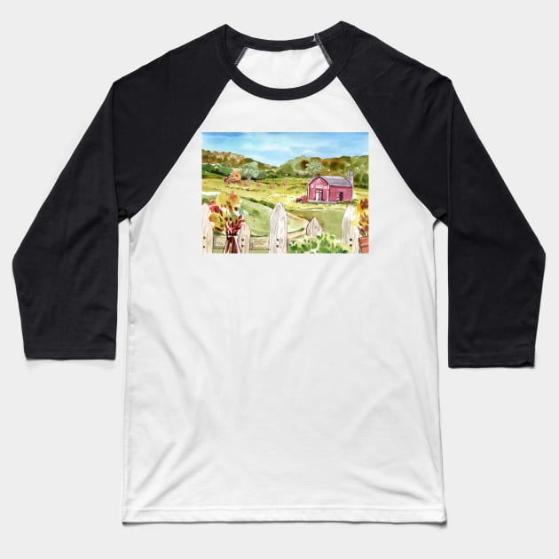 On The Farm - Cottage Core Aesthetic Art Baseball T-Shirt by BEAUTIFUL WORDSMITH